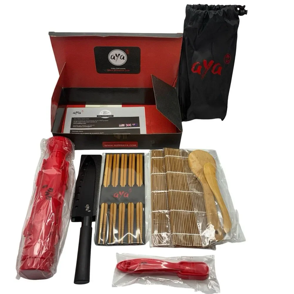 NEW AYA Sushi Making Kit Original Bazooka Kit Sushi Knife + 19 Pieces Sushiaya
